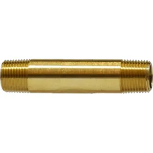 Midland Industries 28147 Long Nipple, 1/4 in MNPT x 1/4 in MNPT, 3 in, Brass