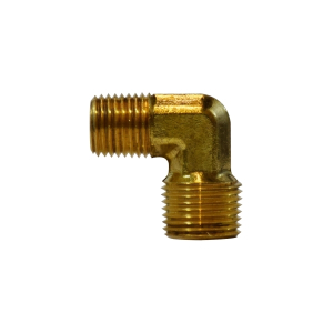 Midland Industries 28275 90-deg Reducing Elbow, 3/8 in Male NPT x 1/4 in Male NPT, Brass