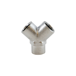 Midland Industries 28298 Wye, 1/4 in FIP x 1/4 in FIP x 1/4 in FIP, 1.4 in, Brass, Nickel-Plated