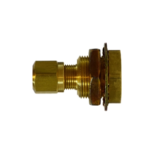 Midland Industries 28322 Bulkhead Connector, 3/8 in FNPTF x 3/8 in MNPTF, Brass