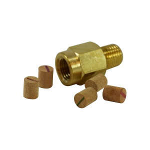 Midland Industries 28352 Pressure Snubber, 1/4 in Inlet Pipe, 1/4 in Outlet Pipe, 25 um, Brass