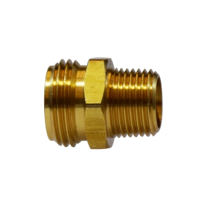 Midland Industries 30063S Short Straight Rigid Adapter, 3/4-in Male Garden Hose x 3/4-in Male NPTF, Brass, Brass