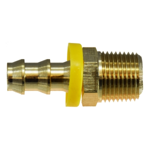 Midland Industries 30205 Straight Adapter, 3/8 in Push-On Hose Barbed x 1/2 in MNPTF, Brass