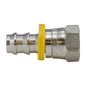 Midland Industries 30234SS Adapter, 1/2 in Push-On Hose Barb x 1/2 in Female SAE 45 deg/37 deg JIC Swivel