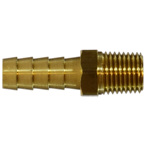 Midland Industries 32304 Rigid Adapter, 5/8 in Hose x 1/4 in Male NPTF, Brass