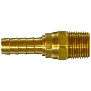 Midland Industries 32329 Swivel Adapter, 3/16 in Hose x 1/8 in Male NPTF, Brass