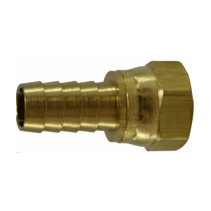 Midland Industries 32341C Dual Flare Swivel, 1/2 in Hose Barbed x 1/2 in, Brass