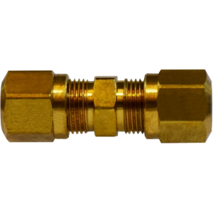 Midland Industries 38019 Union, 1/4 in Tube OD x 1/4 in Tube OD, Brass