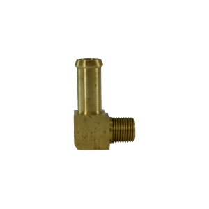 Midland Industries 38866 90 deg Elbow, 3/8 in Hose Barbed x 1/8 in Male Pipe, Brass