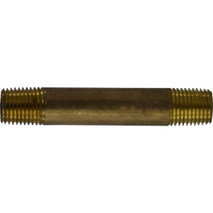 Midland Industries 40020 Seamless Nipple, 1/4 in MPT x 1/4 in MPT, 7/8 in, Brass