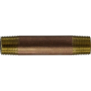 Midland Industries 40048 Seamless Pipe Nipple, 3/8 in MPT x 3/8 in MPT, 5 in, Brass