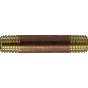 Midland Industries 40076 Seamless Pipe Nipple, 1/2 in MPT x 1/2 in MPT, 12 in, Brass