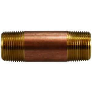 Midland Industries 40092 Seamless Pipe Nipple, 3/4 in MPT x 3/4 in MPT, 8 in, Brass
