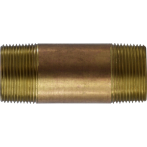 Midland Industries 40124 Seamless Pipe Nipple, 1-1/4 in MPT x 1-1/4 in MPT, 3-1/2 in, Brass