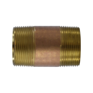 Midland Industries 40145 Seamless Pipe Nipple, 1-1/2 in MPT x 1-1/2 in MPT, 4 in, Brass