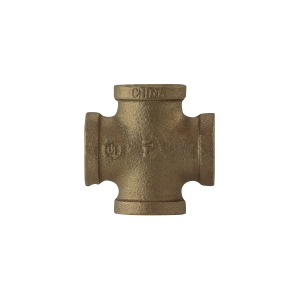Midland Industries 44392 Pipe Cross, 3/8 in FPT x 3/8 in FPT x 3/8 in FPT x 3/8 in FPT, Bronze