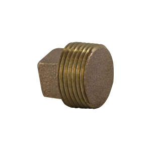 Midland Industries 44672 Solid Square Head Plug, 3/8 in MPT, Bronze