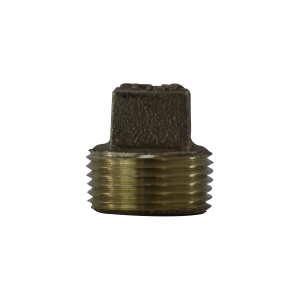 Midland Industries 44677LF Solid Square Head Plug, 1-1/2 in MPT, Bronze
