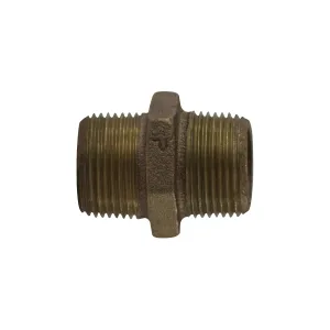 Midland Industries 44725 Hex Nipple, 1 in MPT x 1 in MPT, 2.06 in, Bronze