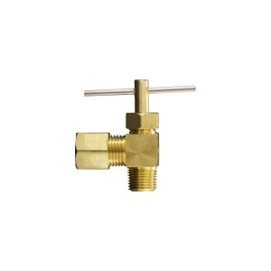 Midland Industries 46014 Needle Valve, 5/16 x 1/4 in Nominal, Compression x MPT, 150 psi Pressure, Brass Body
