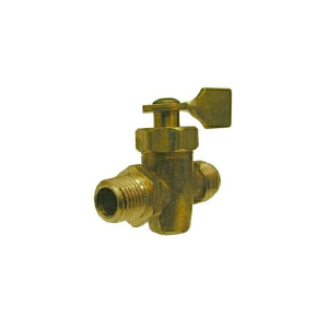 Midland Industries 46429M Solid Bottom Fuel Valve, 3/8 x 1/4 in Nominal, Flared x MPT, 30 psi Pressure