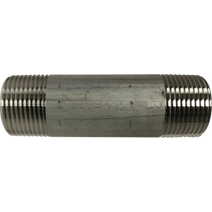 Midland Industries 48113 Welded Pipe Nipple, 1 in MPT x 1 in MPT, 10 in L, Stainless Steel, SCH 40 Schedule