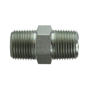 Midland Industries 5404126 Hex Nipple, 3/4 in MPT x 3/8 in MPT, Steel
