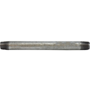 Midland Industries 56007 Welded Pipe Nipple, 1/8 in MPT x 1/8 in MPT, 4 in L, Steel, Galvanized, SCH 40 Schedule
