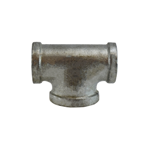 Midland Industries 64289 Bullhead Tee, 3/4 in FPT x 3/4 in FPT x 1 in FPT, Iron, Galvanized, 150 lb