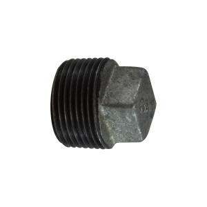 Midland Industries 64662 Cored Square Head Plug, 6 in MPT, Iron, Galvanized
