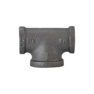 Midland Industries 65317 Bullhead Tee, 1-1/4 in FPT x 1-1/4 in FPT x 1-1/2 in FPT, Iron, Black, 150 lb