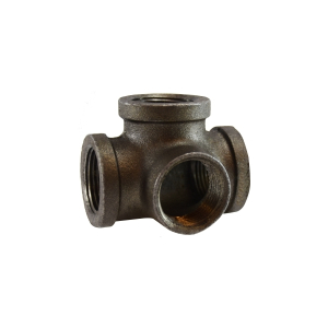 Midland Industries 65385 Side Outlet Tee, 1 in FPT x 1 in FPT x 1 in FPT, Iron, Black, 150 lb