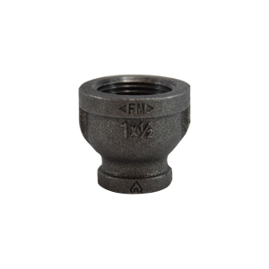Midland Industries 65454 Reducing Coupling, 2 in FPT x 1-1/2 in FPT, Iron, Black, 150 lb