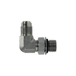 Midland Industries 6801NWO8 90-deg Elbow, 1/2 in Male JIC x 1/2 in Male Adjustable ORB, Steel