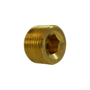 Midland Industries 706115-08 Countersunk Hex Plug, 1/2 in MNPTF, Brass