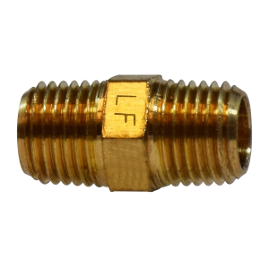 Midland Industries 706122-06 Hex Nipple, 3/8 in MPT x 3/8 in MPT, 1-1/4 in, Brass