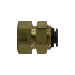 Midland Industries 860606C Bulkhead Connector, 3/8 in Push-In x 3/8 in FPT, Composite