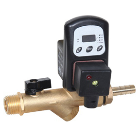 Midwest Control DCD-2550 DCD Digital Timer Drain 115V with Ball Valve and Strainer, 1/4" FPT and 1/2" MPT Dual Inlet and 1/2" Hose Barb Outlet