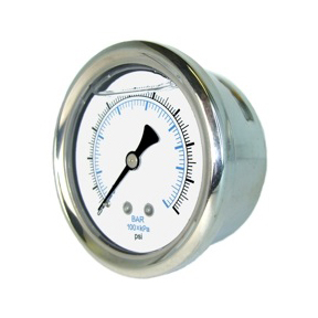 Midwest Control LFSB40-300 4" Liquid Filled Pressure Gauge 0-300 psi Back Mount 1/4" NPT