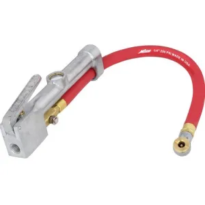 Milton 505 Service Station Tire Inflator and Air Pressure Gauge Single Head Chuck 1/4" NPT 15" Rubber Hose 10-160 PSI