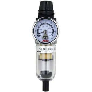 Milton S-1142 1/4" NPT Polycarbonate Mini Piggyback FR Duo Filter-Reducer with Gauge