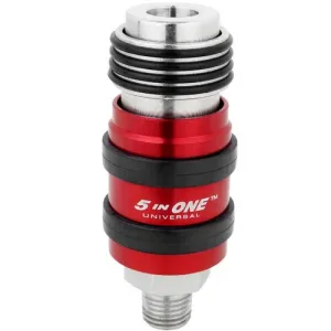 Milton S-1751 5 In ONE Universal Safety Exhaust Quick-Connect Industrial Coupler 1/4" Male NPT
