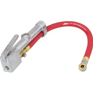Milton S505 Service Station Tire Inflator and Air Pressure Gauge Single Head Chuck 1/4" NPT 15" Rubber Hose 10-160 PSI