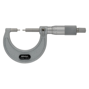 Mitutoyo 111-215 Series 111 Spline Micrometer, 0-25 mm, 2 mm Measuring Face