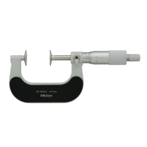 Mitutoyo 123-102 Series 123 Disk Micrometer, Hardened Steel Disks, 25-50 mm, 20 mm Disk Diameter