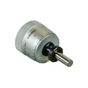 Mitutoyo 148-362 Series 148 Micrometer Head, Short Thimble Type, 0-0.50" Range, Flat Spindle End, with Clamp Nut, 1.14" Thimble Dia.