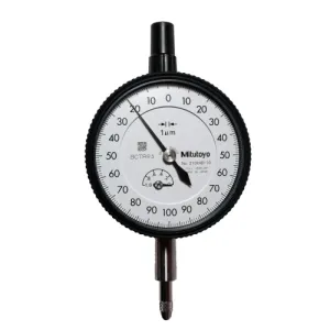 Mitutoyo 2109AB-10 Series 2 Metric Standard Type Dial Indicator, 0 - 1 mm, 0.2 mm, ISO / JIS, Flat Back