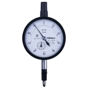 Mitutoyo 2110A-70 Series 2 Metric Standard Type Dial Indicator, 0 - 1 mm, 0.1 mm, Waterproof, ISO / JIS, Lug Back