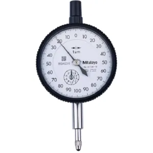 Mitutoyo 2113A-10 Series 2 Metric Standard Type Dial Indicator, 0 - 2 mm, 0.2 mm, ISO / JIS, Lug Back