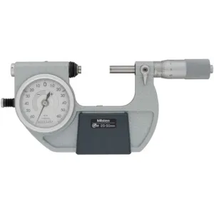 Mitutoyo 510-122 Series 510 Indicating Micrometer with Button Left, 25-50 mm